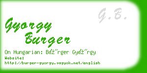 gyorgy burger business card